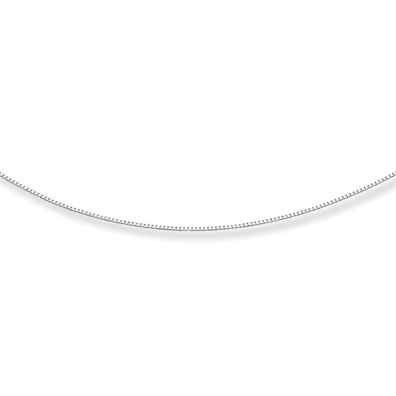 Main Image 1 of Solid Box Chain 14K White Gold 18" Length 0.8mm