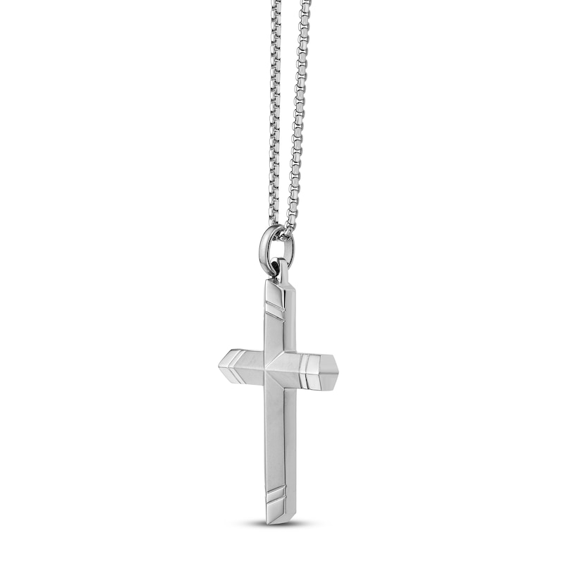 Cross Necklace Stainless Steel 24"