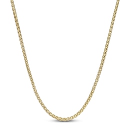 Solid Wheat Chain Necklace Yellow Ion-Plated Stainless Steel 24" 3mm
