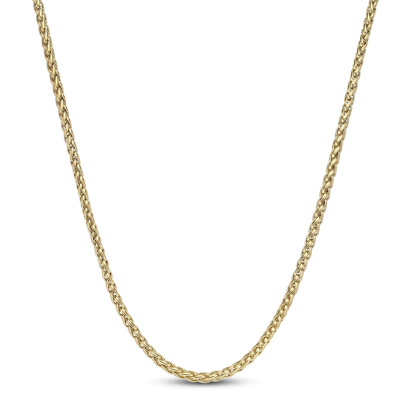 Main Image 1 of Solid Wheat Chain Necklace Yellow Ion-Plated Stainless Steel 24" 3mm