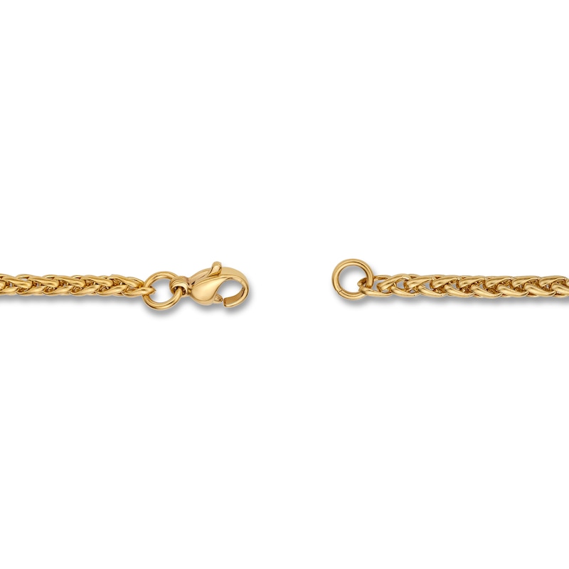 Main Image 3 of Solid Wheat Chain Necklace Yellow Ion-Plated Stainless Steel 24" 3mm