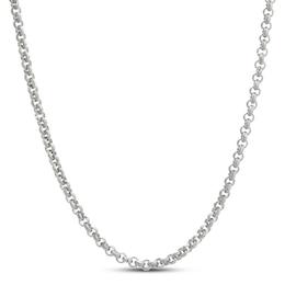 Solid Rolo Chain Necklace Ion-Plated Stainless Steel 30" 3mm