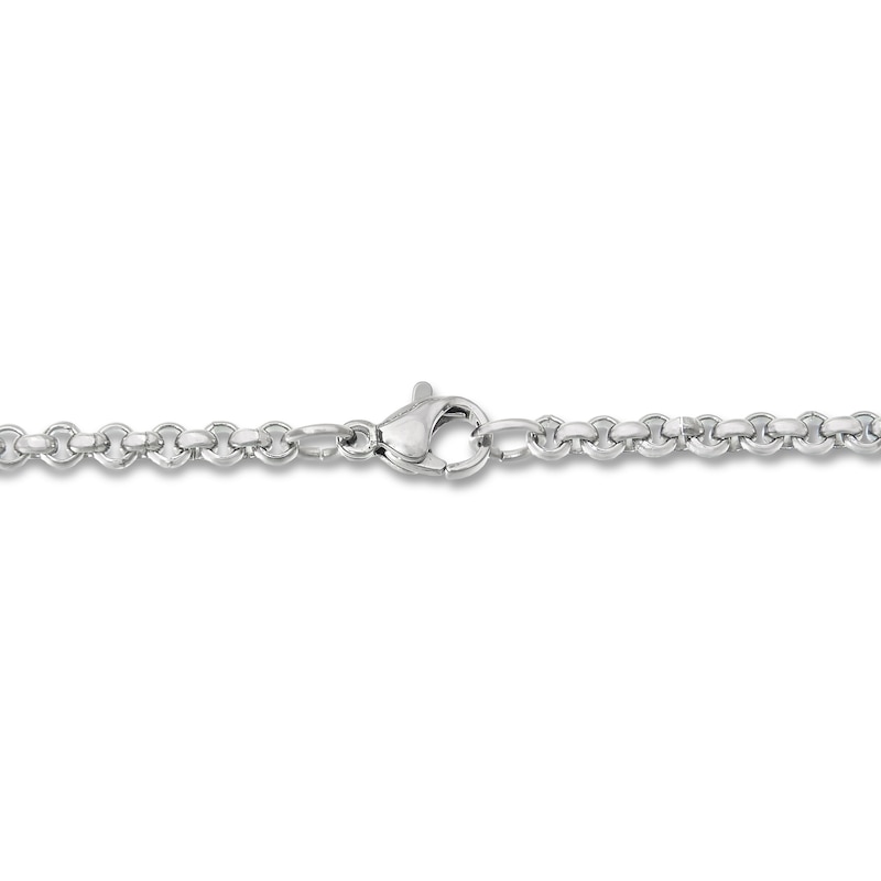 Main Image 2 of Solid Rolo Chain Necklace Ion-Plated Stainless Steel 30" 3mm