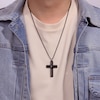 Thumbnail Image 3 of Cross Necklace Carbon Fiber Stainless Steel 24"