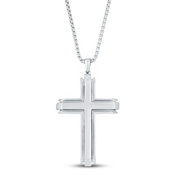 Cross Necklace IonPlated Stainless Steel 24" Jared