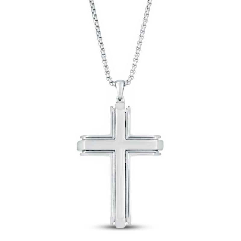 Main Image 1 of Cross Necklace Ion-Plated Stainless Steel 24"