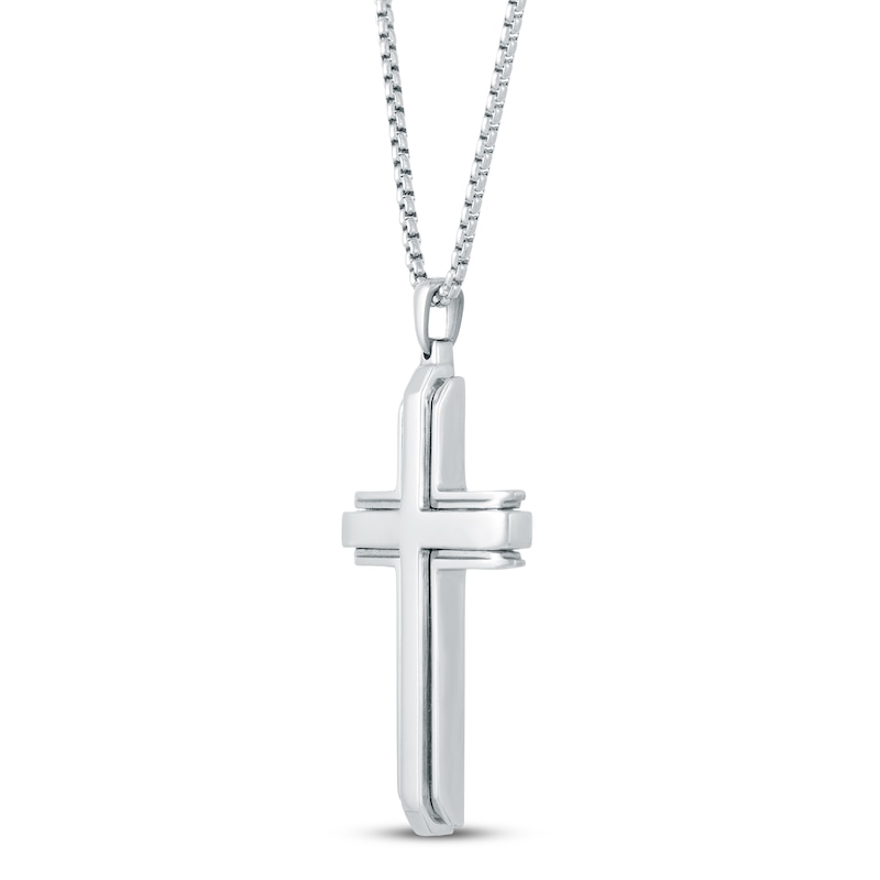 Main Image 2 of Cross Necklace Ion-Plated Stainless Steel 24"