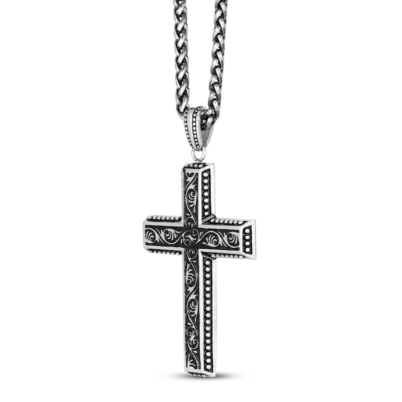 Main Image 2 of Antique Cross Necklace Stainless Steel 24"