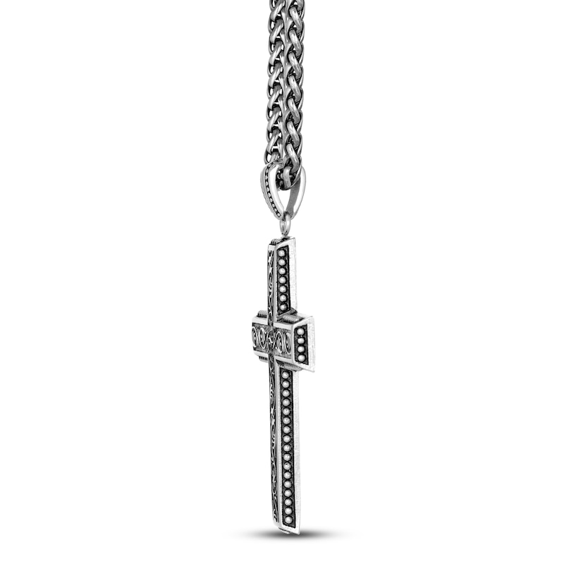Main Image 3 of Antique Cross Necklace Stainless Steel 24"