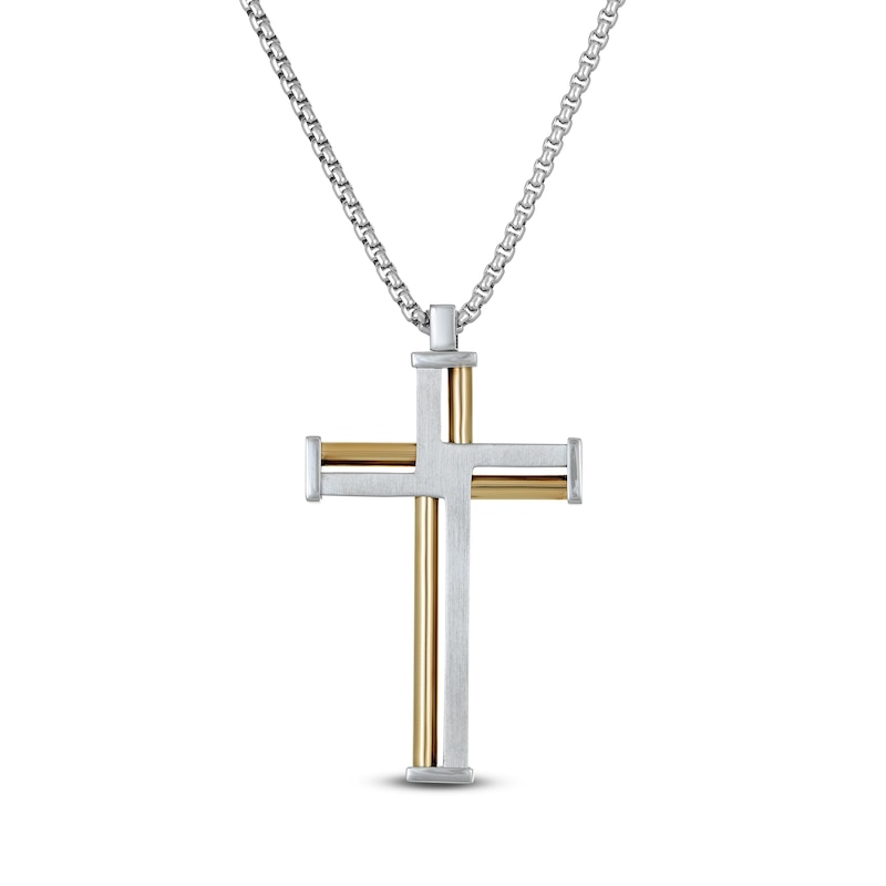 Main Image 1 of Cross Necklace Stainless Steel 24"