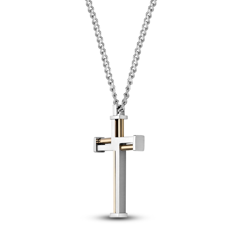 Main Image 2 of Cross Necklace Stainless Steel 24"