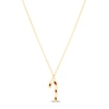 Thumbnail Image 1 of Candy Cane Pendant Necklace Red/White Enamel 14K Yellow Gold 18"