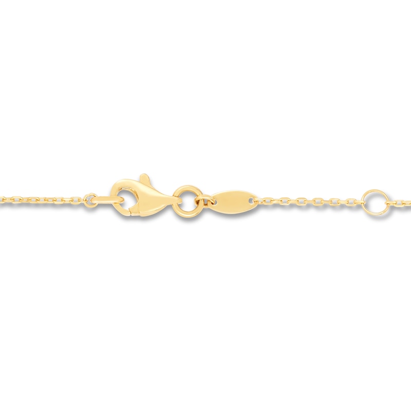 Main Image 2 of Candy Cane Pendant Necklace Red/White Enamel 14K Yellow Gold 18"