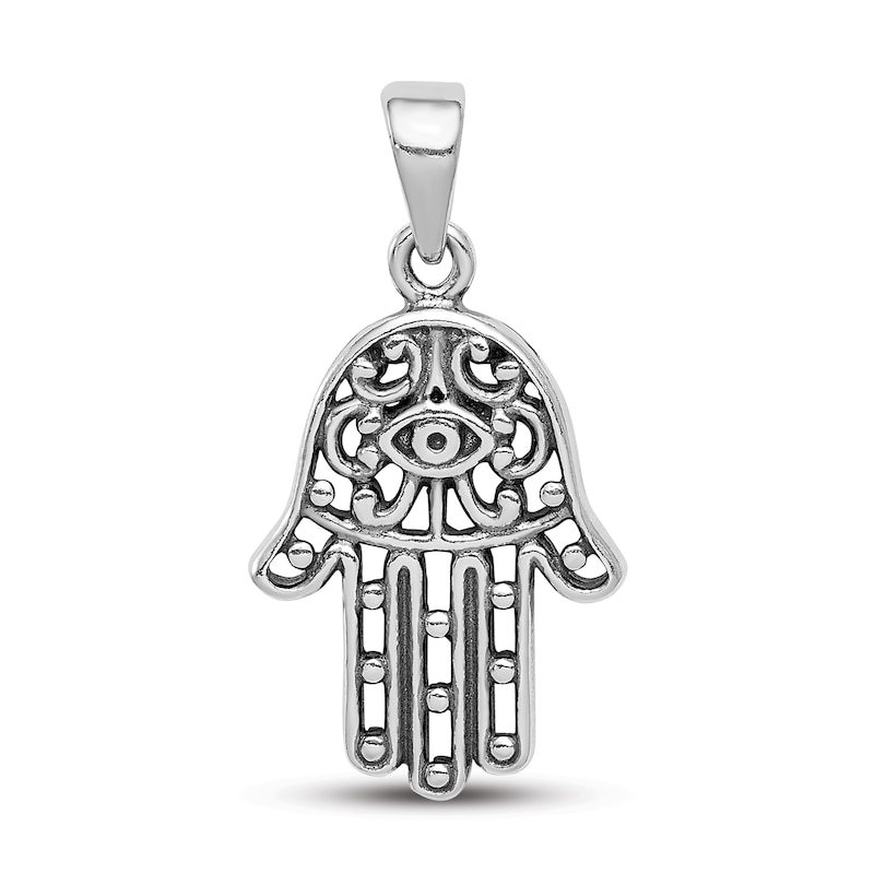 Main Image 1 of Antique Hamsa Charm Sterling Silver