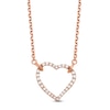 Thumbnail Image 1 of Heart Necklace Diamond Accents 14K Rose Gold 18"