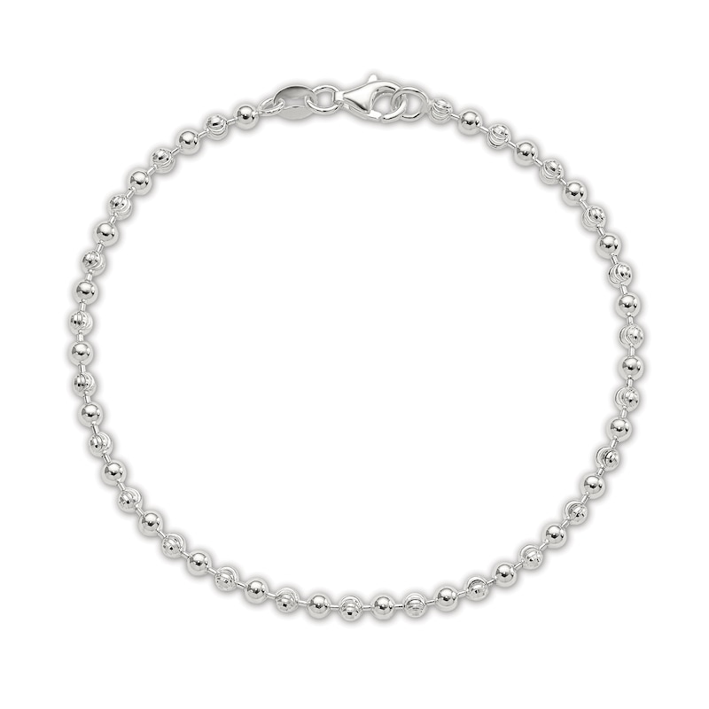 Main Image 1 of Beaded Chain Anklet Sterling Silver 10"