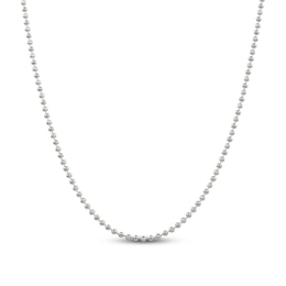 Solid Beaded Chain Necklace Sterling Silver 18" 3.0mm