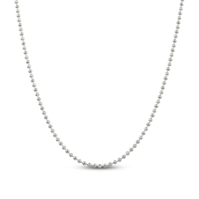 Main Image 1 of Solid Beaded Chain Necklace Sterling Silver 18" 3.0mm