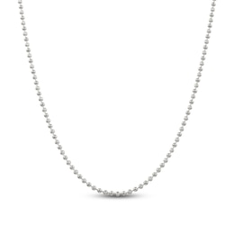 Solid Beaded Chain Necklace Sterling Silver 20" 3.0mm