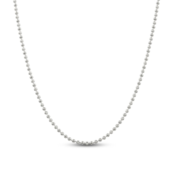 Solid Beaded Chain Necklace Sterling Silver 20" 3.0mm
