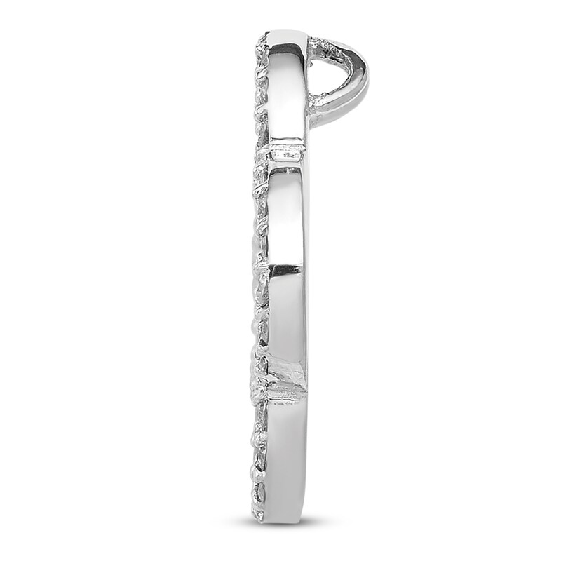 Small Design Charm Diamond Accents 14K White Gold