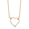 Thumbnail Image 1 of Heart Necklace Diamond Accents 14K Yellow Gold 18"