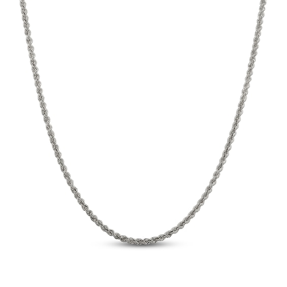 Solid Rope Chain Necklace Sterling Silver 16" 2.5mm