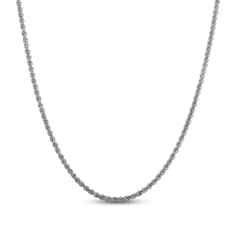 Main Image 1 of Solid Rope Chain Necklace Sterling Silver 16" 2.5mm