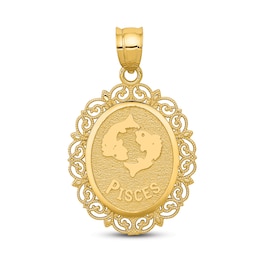 Polished Pisces Zodiac Charm 14K Yellow Gold