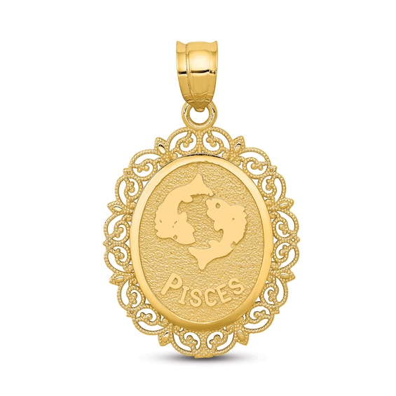 Polished Pisces Zodiac Charm 14K Yellow Gold