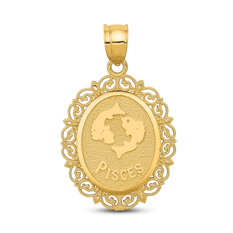 Main Image 1 of Polished Pisces Zodiac Charm 14K Yellow Gold