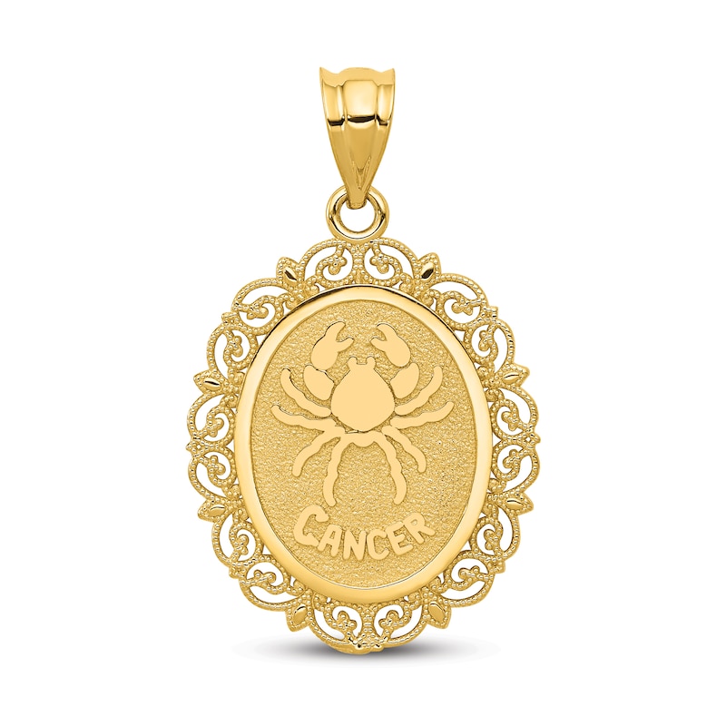 Polished Cancer Zodiac Charm 14K Yellow Gold