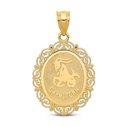 Polished Capricorn Zodiac Charm 14K Yellow Gold