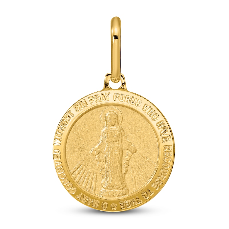 Main Image 1 of Polished Round Medal Charm 14K Yellow Gold
