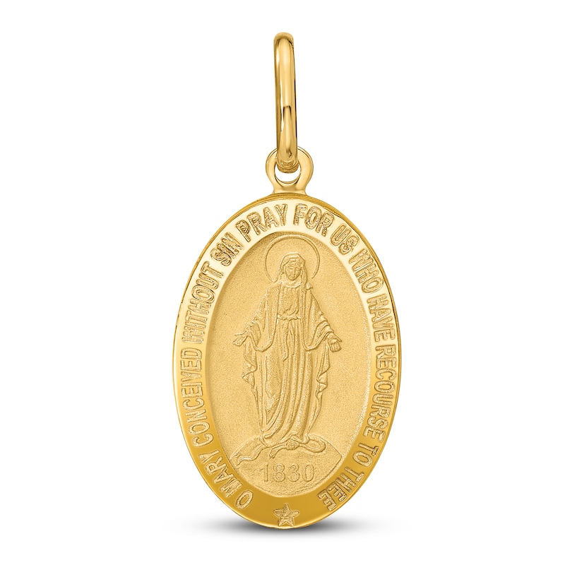 Main Image 1 of Polished Round Medal Charm 14K Yellow Gold