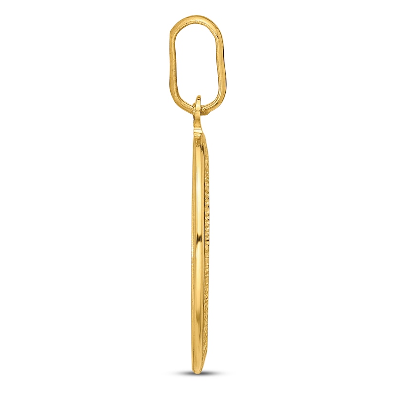 Main Image 2 of Polished Round Medal Charm 14K Yellow Gold
