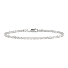 Solid Figaro Chain Bracelet Sterling Silver 7" 2.5mm