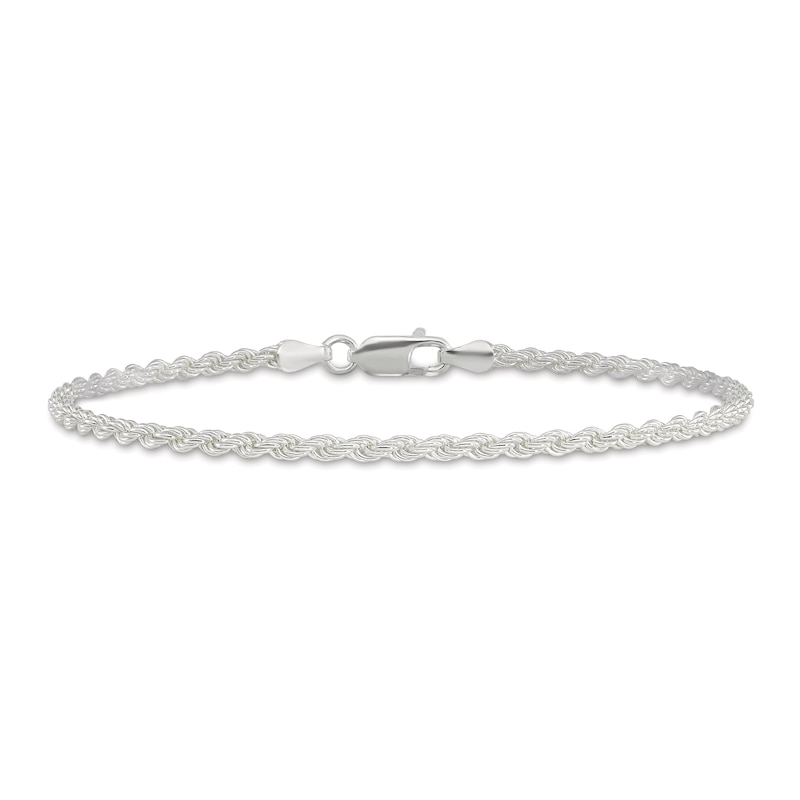 Main Image 1 of Solid Figaro Chain Bracelet Sterling Silver 7" 2.5mm
