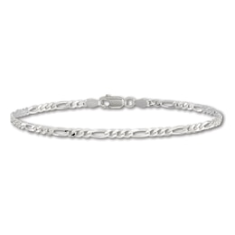 Solid Figaro Chain Bracelet Sterling Silver 8" 2.5mm