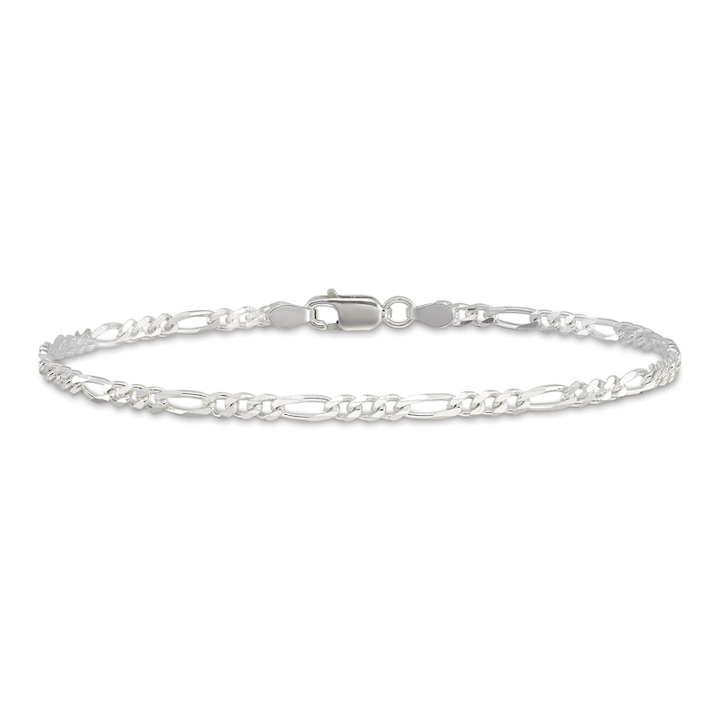 Main Image 1 of Figaro Chain Anklet Sterling Silver 10"