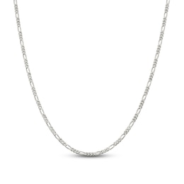 Solid Figaro Chain Necklace Sterling Silver 16" 2.85mm