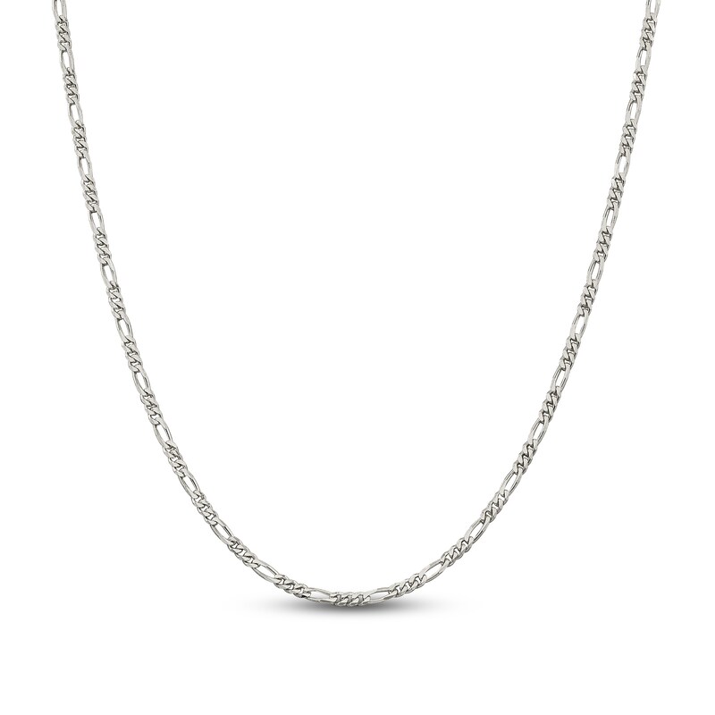 Solid Figaro Chain Necklace Sterling Silver 16" 2.85mm