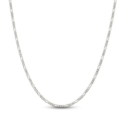 Solid Figaro Chain Necklace Sterling Silver 14" 2.85mm