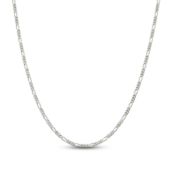 Solid Figaro Chain Necklace Sterling Silver 14" 2.85mm