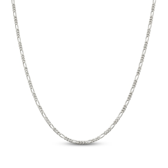Solid Figaro Chain Necklace Sterling Silver 22" 2.85mm