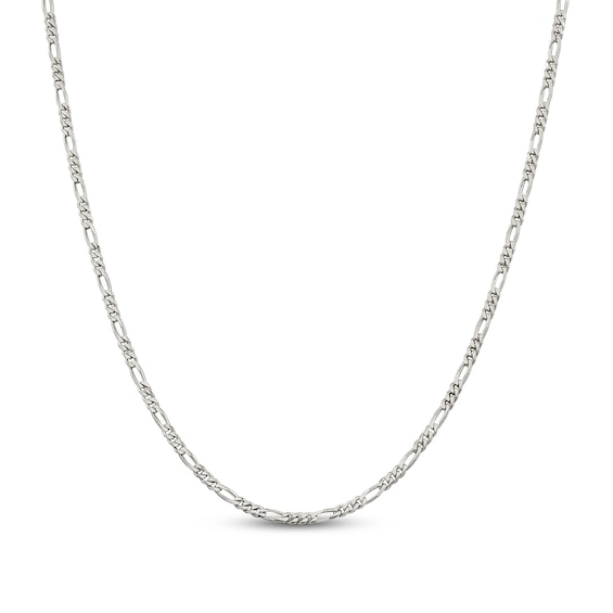 Solid Figaro Chain Necklace Sterling Silver 26" 2.85mm