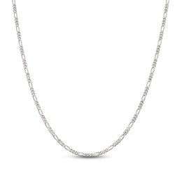 Solid Figaro Chain Necklace Sterling Silver 28" 2.85mm