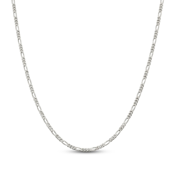 Solid Figaro Chain Necklace Sterling Silver 28" 2.85mm