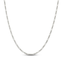 Solid Figaro Chain Necklace Sterling Silver 30" 2.85mm