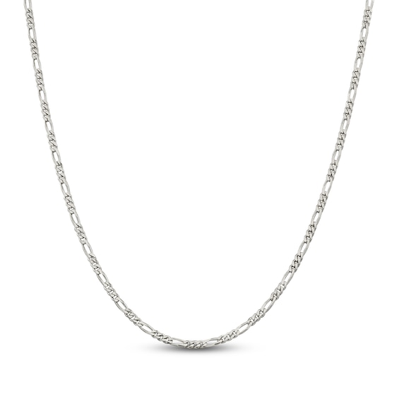 Solid Figaro Chain Necklace Sterling Silver 30" 2.85mm